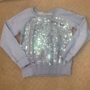 sparkly sequined crew neck